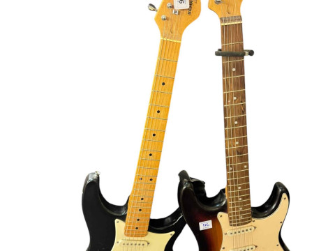 Spider Strat and Behringer electric guitars (2).