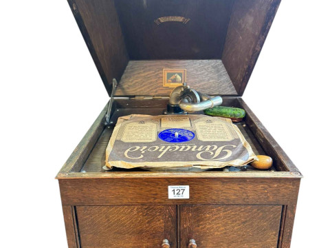 His Masters Voice table top gramophone.