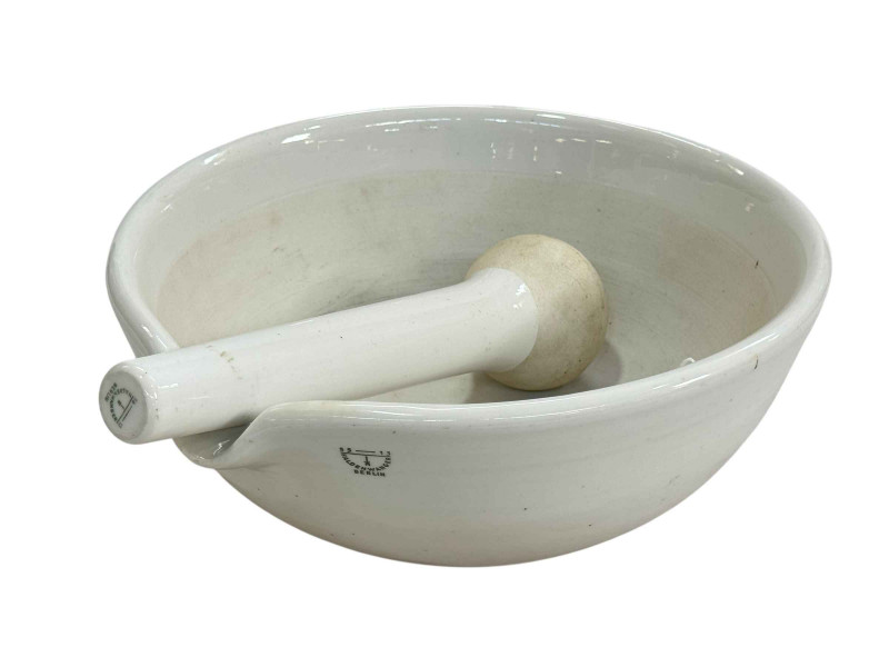 Large Haldenwanger pottery pestle & mortar, 31cm diameter.