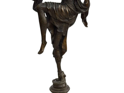 Large Art Deco style bronze of dancing lady, 58cm.
