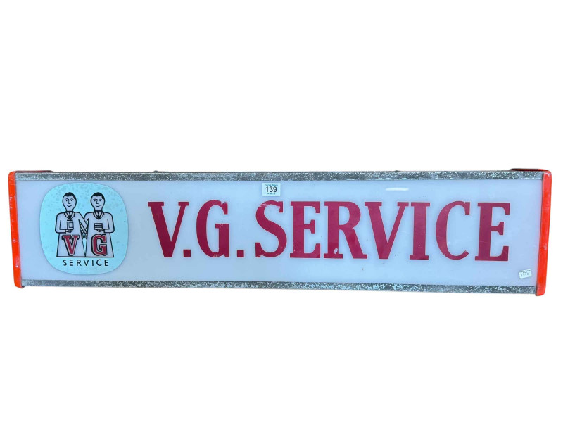 Vintage illuminated VG SERVICE Advertising sign, 92cm long.