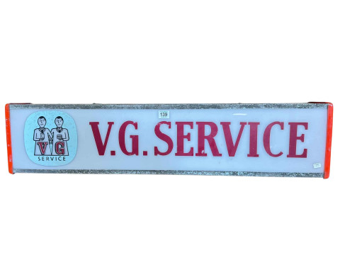 Vintage illuminated VG SERVICE Advertising sign, 92cm long.