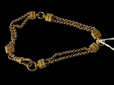 9 carat gold watch albert style bracelet.