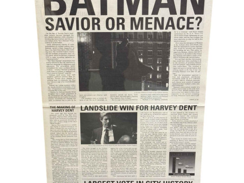 Batman newspaper film prop, The Gotham Times.