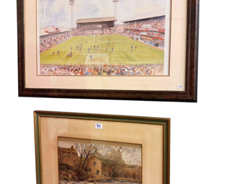 Alderson limited edition print 'The Travellers', framed football memorabilia,...