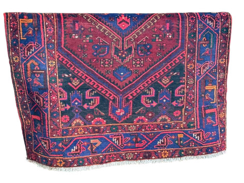 Hand knotted Persian Zanjan rug 1.76 by 1.26.