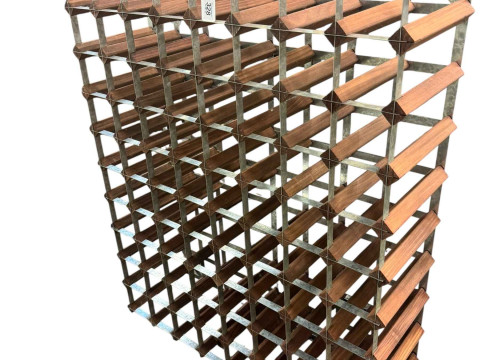 Eighty bottle wine rack, 101cm by 81cm by 22.5cm.