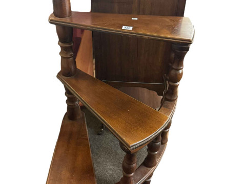 Spiral three rung library steps, revolving table top bookcase and contemporary...