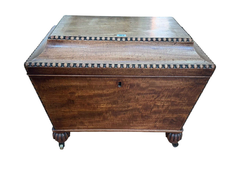 19th Century mahogany sarcophagus shaped cellarette, 50.5cm by 64cm by 47cm.