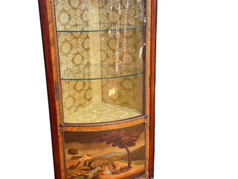H & L Epstein Ltd French style corner display cabinet with painted panel,...