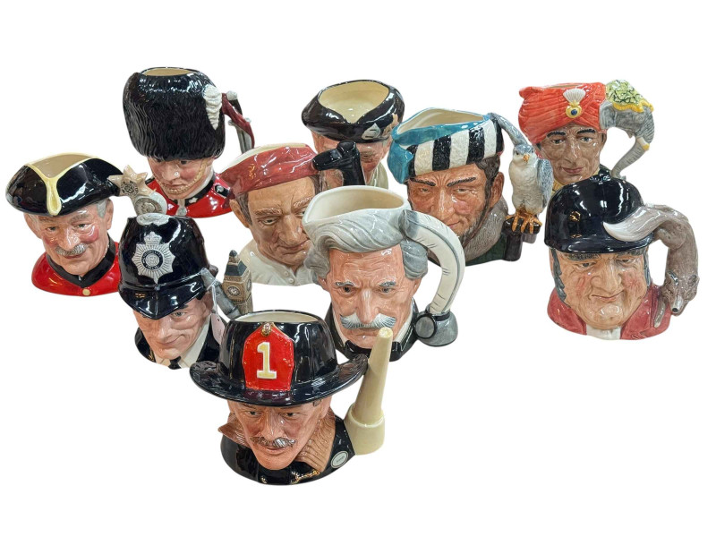 Collection of ten Royal Doulton large character jugs.