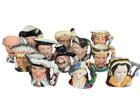 Collection of twelve Royal Doulton large character jugs.