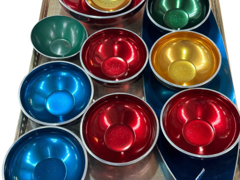Collection of Norwegian Olden Anodised Aluminium bowls and dish.