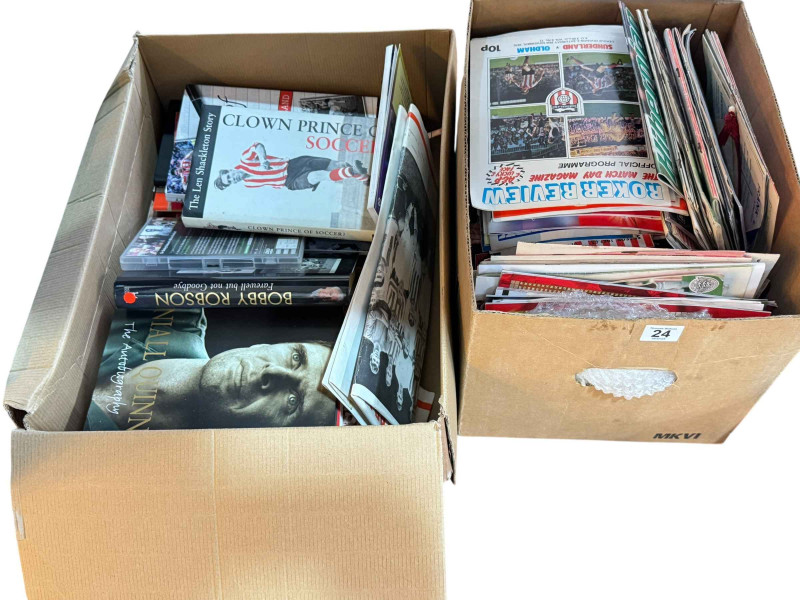 Collection of football programmes and books.