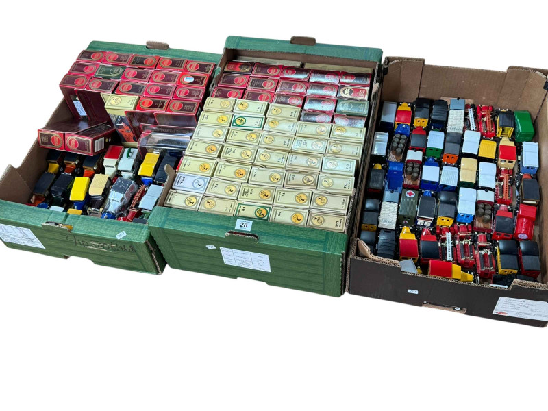 Three boxes of Matchbox Models of Yesteryear.