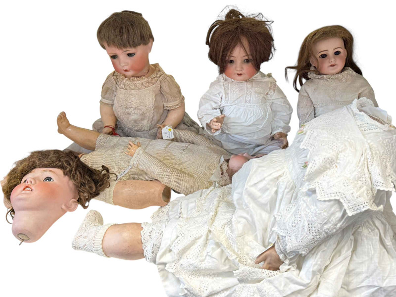 Collection of vintage dolls including Simon Halbig, Schoenau & Hoffmeister, etc.