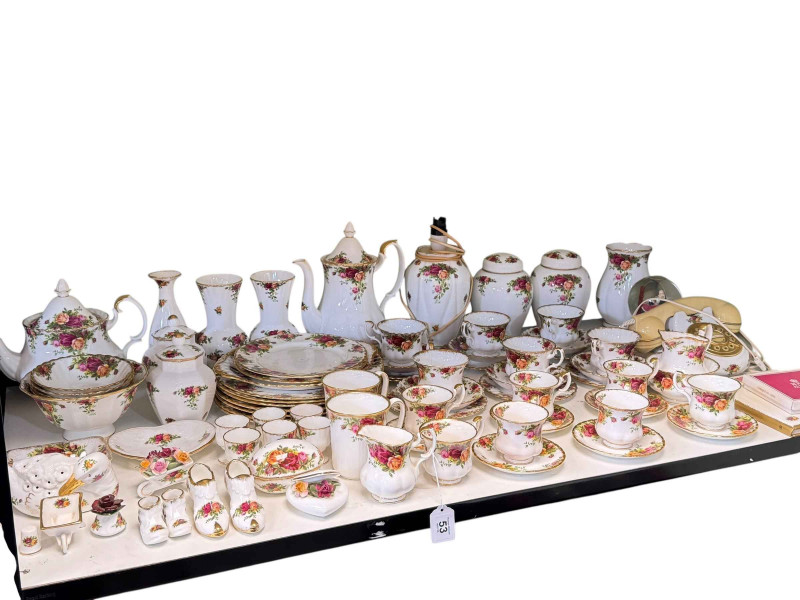 Collection of Royal Albert Old Country Roses including telephone, teapots, etc, approximately 75 pieces.