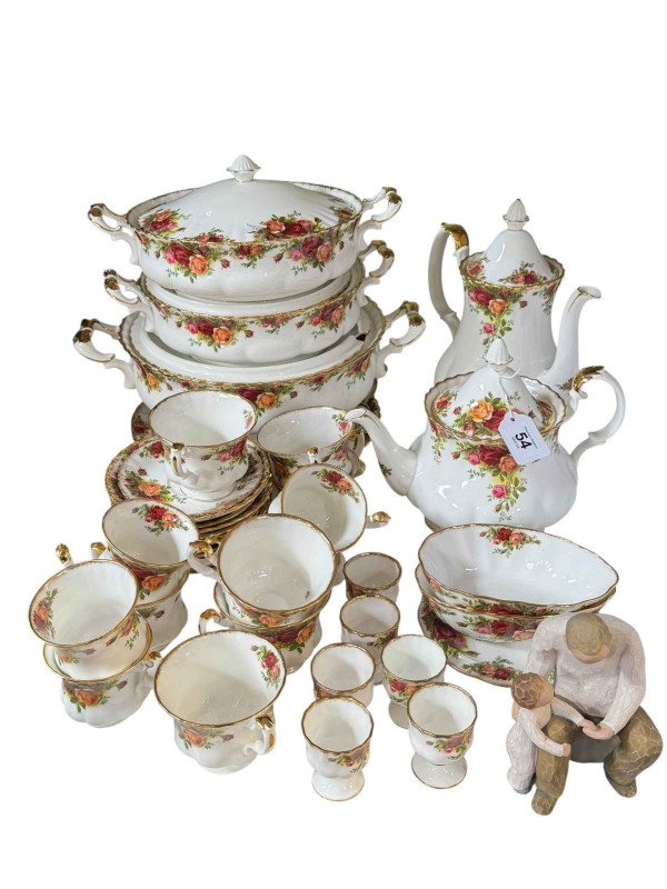 Collection of Royal Albert Old Country Roses including tureens, teapots, etc, approximately 35 pieces.