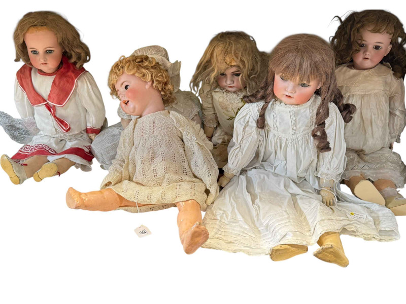 Collection of vintage dolls including SFBJ, Burggrub Germany, Catterfelder Puppenfabrik, etc.