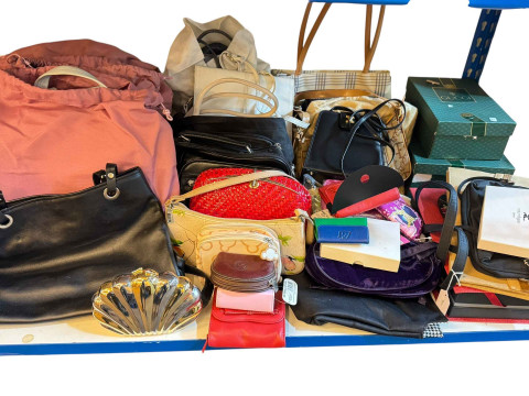 Large collection of handbags and evening bags, many with designer labels including Radley, Gucci, etc. thumbnail