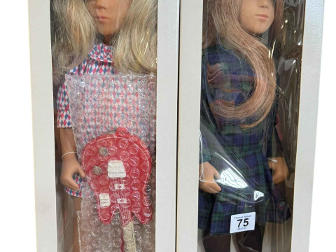 Two limited edition Sasha dolls 'Kiltie' and 'Harlequin' with guitar,...