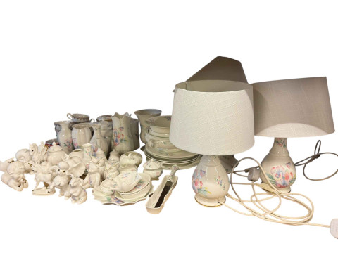 Collection of Aynsley Little Sweetheart including table lamps, Royal Osbourne...