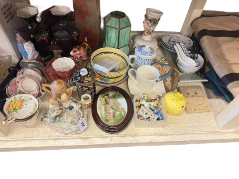 Collection of decorative porcelain, Wade Whimsies, figurines, holdall bags, etc. thumbnail