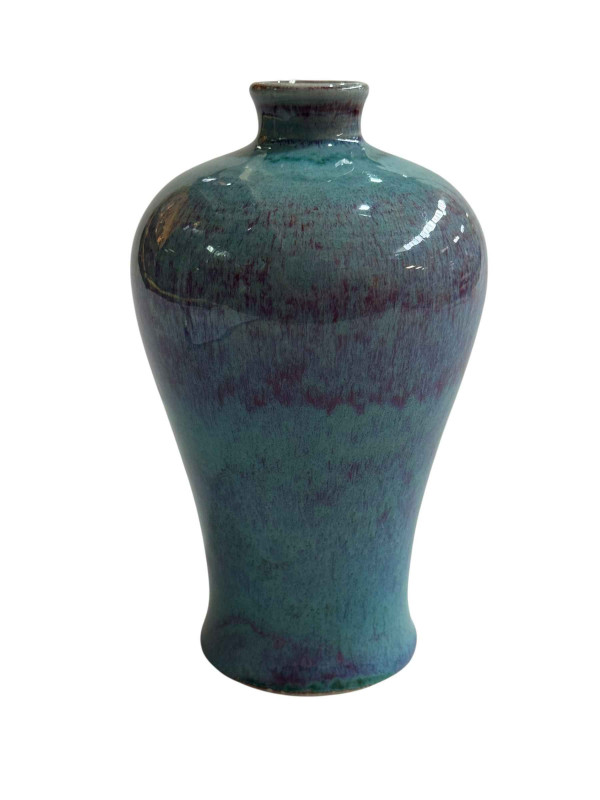 Chinese Meiping style vase with turquoise glaze, 18cm.