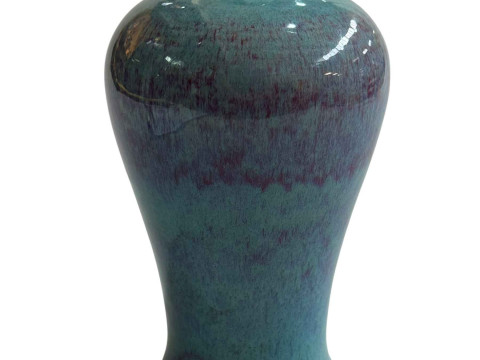 Chinese Meiping style vase with turquoise glaze, 18cm.