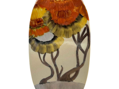 Clarice Cliff Rhodanthe pattern Bonjour shape sugar sifter, 12.5cm.