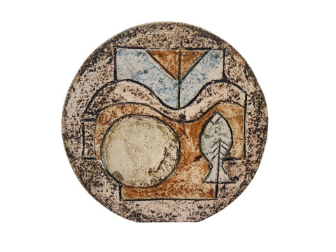 Troika wheel vase by Tina Doubleday, 12cm diameter.