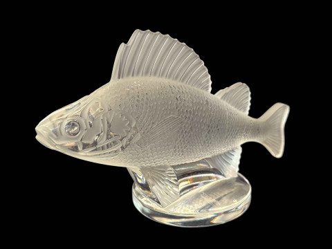 Lalique carp car mascot, 15.5cm length.