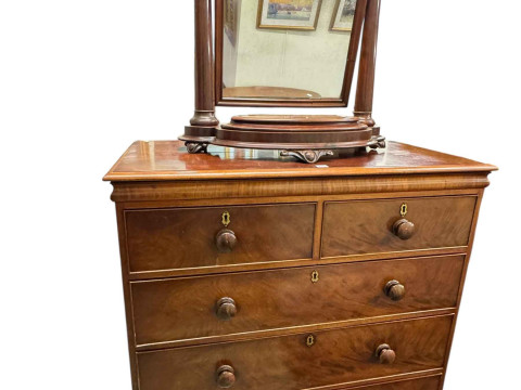 Victorian mahogany chest of two short above three long drawers, 122cm...