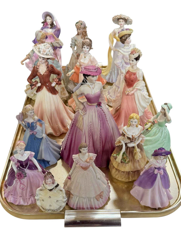 Collection of sixteen Coalport ladies.