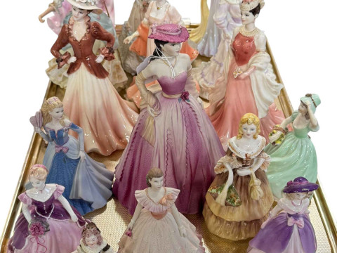 Collection of sixteen Coalport ladies.
