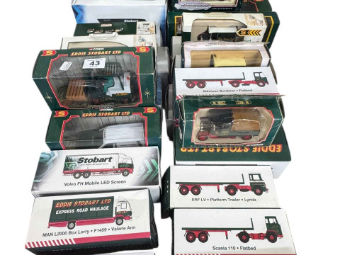 Collection of Eddie Stobart diecast vehicles including Corgi, Atlas Editions,...