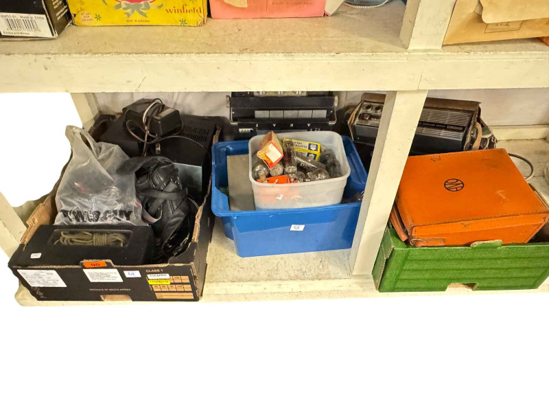 Collection of valves, Avometer, Uher 4200 report stereo, etc.
