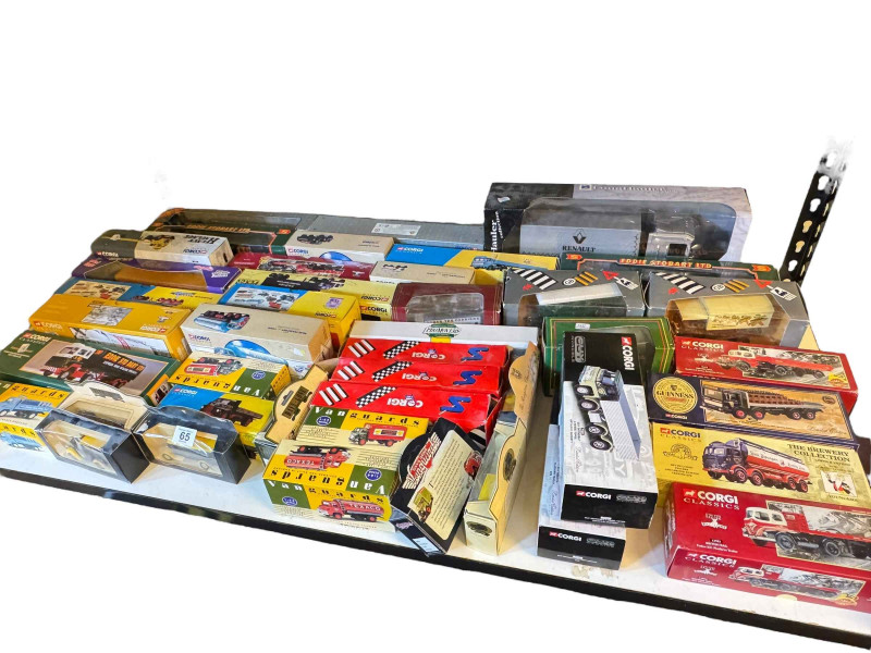 Good collection of boxed diecast vehicles including Eddie Stobart, Corgi Classic Trucks, Vanguards, etc.