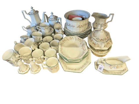 Collection of Johnson Brothers Eternal Beau dinner and teaware.