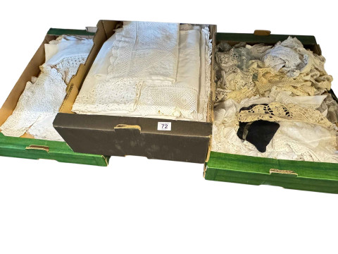 Three boxes of linens.
