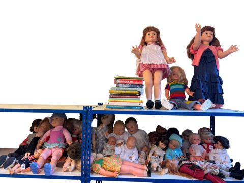 Collection of Mid 20th Century to present dolls, baby dolls and doll collectors books. thumbnail