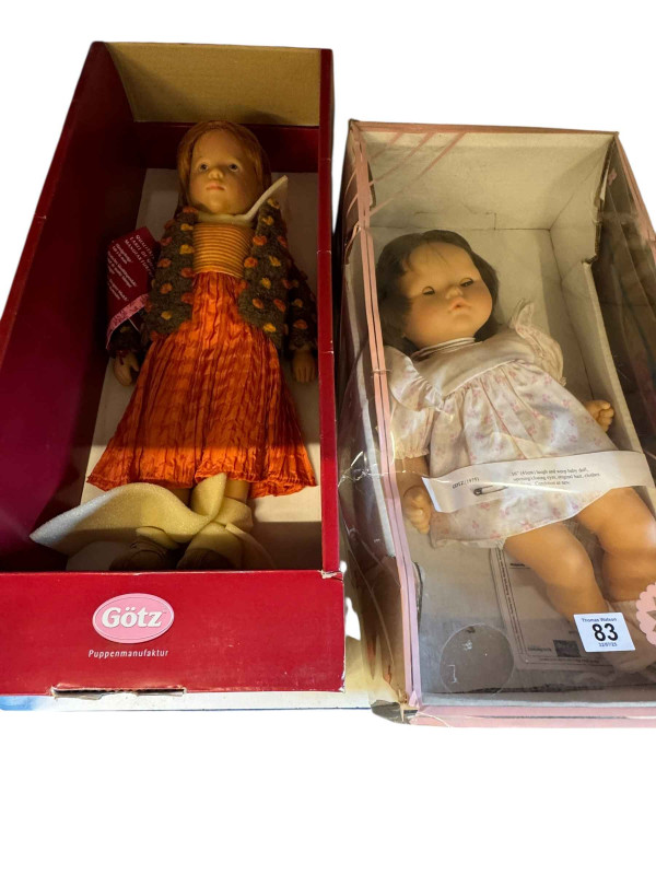 Eight various boxed Gotz dolls.
