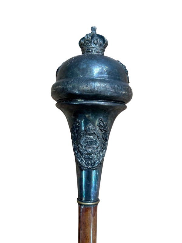 Commemorative military tank regiment presentation marching baton.