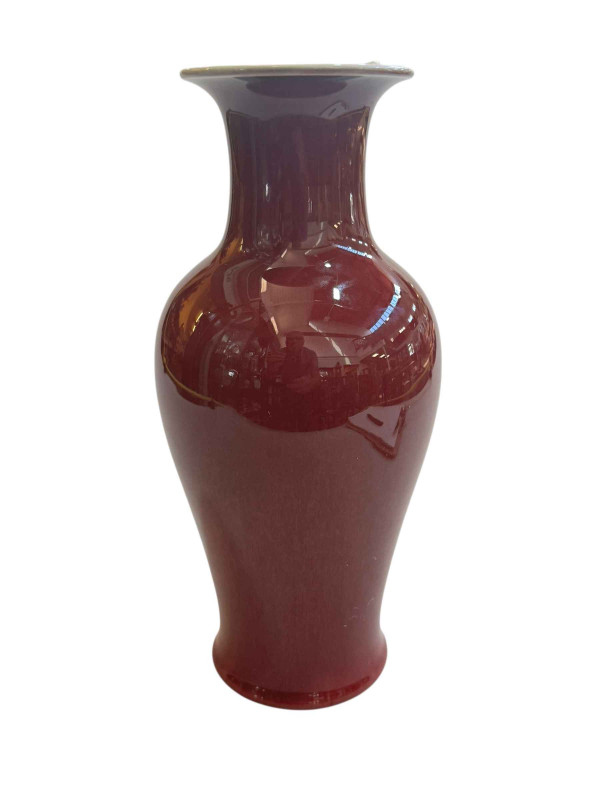 Chinese oxblood Langyao monochrome vase, 19th Century, 28cm high.