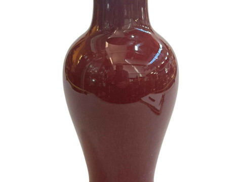 Chinese oxblood Langyao monochrome vase, 19th Century, 28cm high.