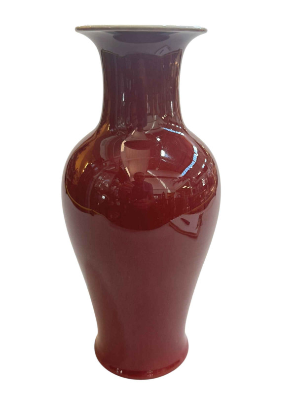Chinese oxblood Langyao monochrome vase, 19th Century, 28cm high.