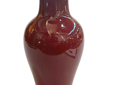 Chinese oxblood Langyao monochrome vase, 19th Century, 28cm high. thumbnail