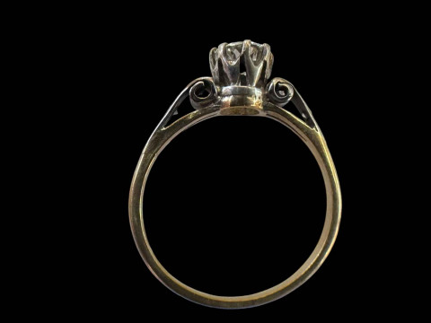 Solitaire diamond 18 carat gold ring, stone approximately 0.7 carat, size Q. thumbnail