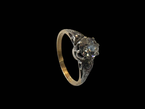 Solitaire diamond 18 carat gold ring, stone approximately 0.7 carat, size...