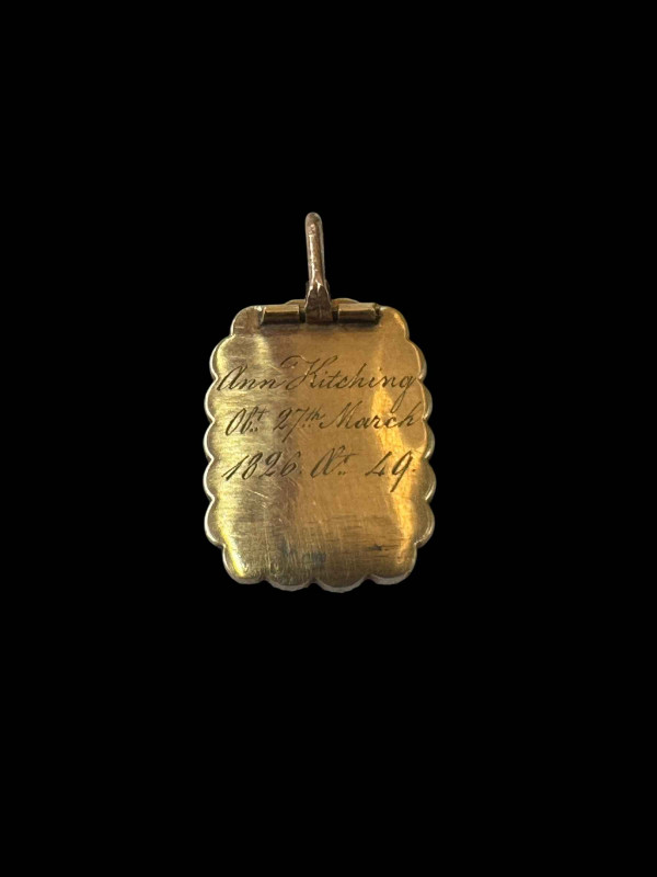 Two 19th Century gold fobs, one mourning with 1826 inscription.